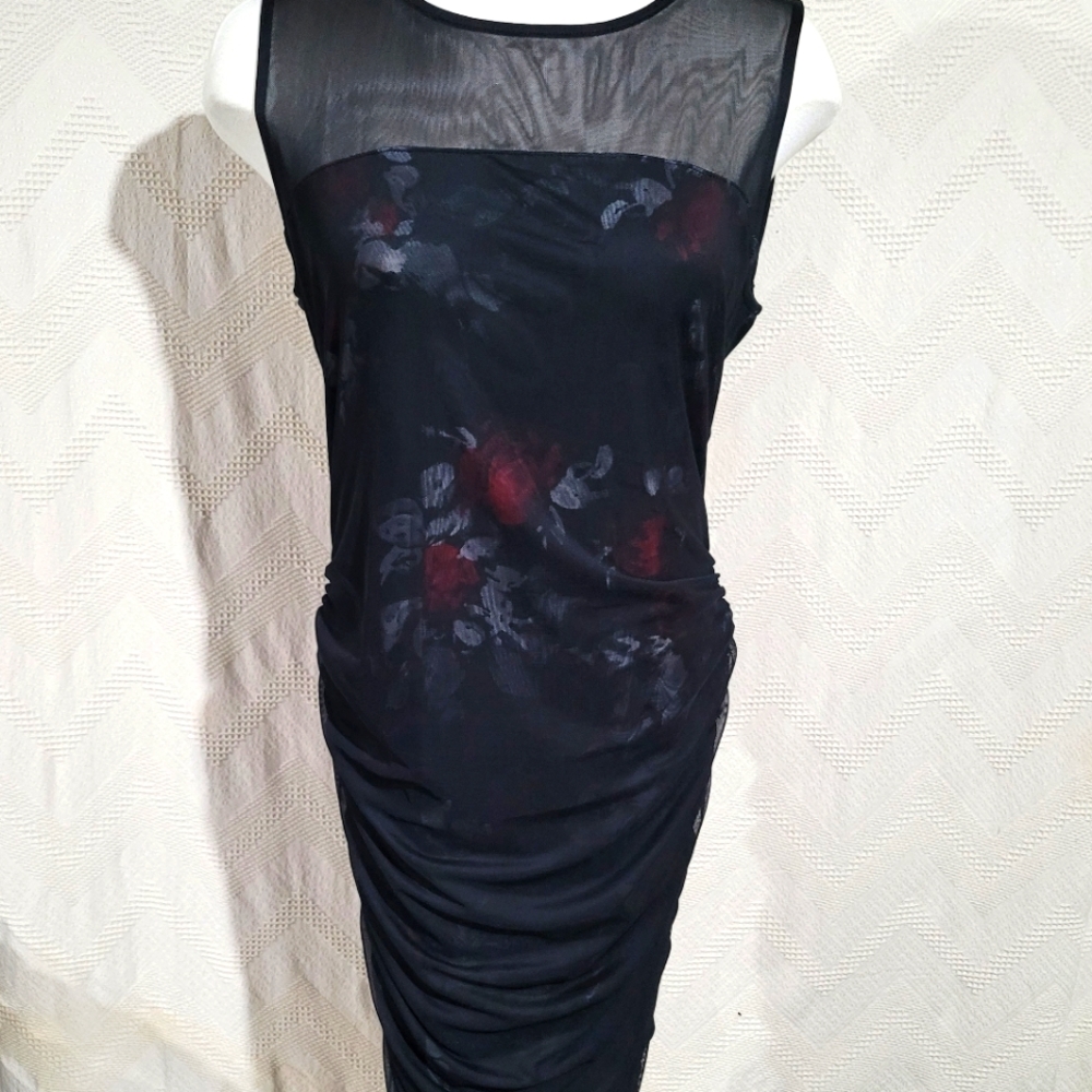 Torrid sheer ruched floral dress